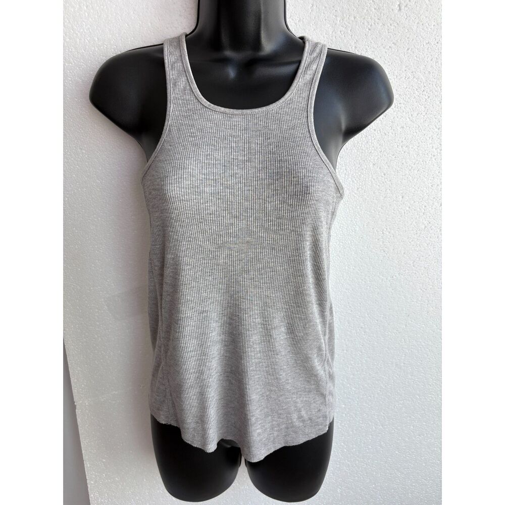 Zara Trafaluc Grey Ribbed Tank S Basics Essential Closet Staple Racerback Top